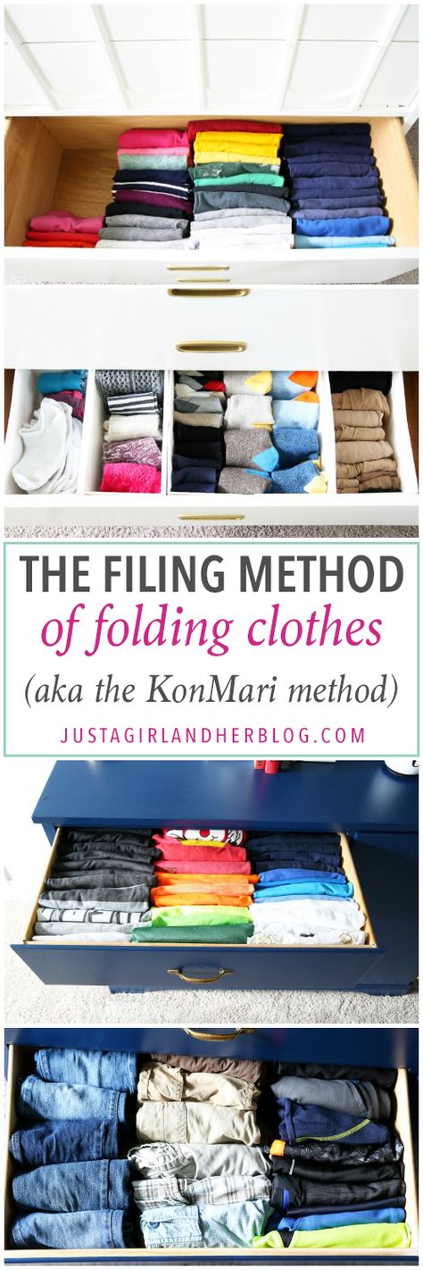 Home Organization - The KonMari Method of folding clothes helps us keep our dresser drawers neat, tidy, and uncluttered! filing method of clothes folding, declutter, decluttering, clothes organization, organizing clothes, kids' clothes organization, IKEA SKUBB boxes, Marie Kondo, The Life Changing Magic of Tidying Up Kids Room Organization Diy, Bedroom Dresser Organization, Diy Dresser Drawers, Decluttering Clothes, Ikea Skubb, Konmari Folding, Clothing Organization, Clothes Folding, Kids Clothes Organization