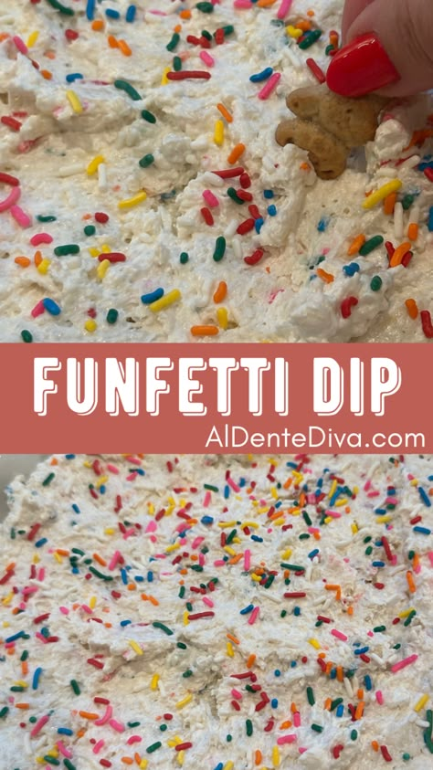 Funfetti Dip With Cream Cheese, Fun Fetti Dip, Birthday Dip, Funfetti Cake Dip, Funfetti Dip Recipe, Confetti Dip, Funfetti Dip, Desert Party, Cool Whip Desserts