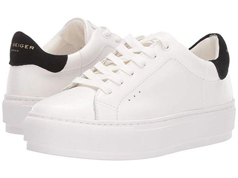 Black Leather Shoes Women, Black Shoes Sneakers, Kurt Geiger Shoes, White Platform Sneakers, White Leather Sneakers, Platform Sneaker, Shoe Size Conversion, Kurt Geiger, Shoes White