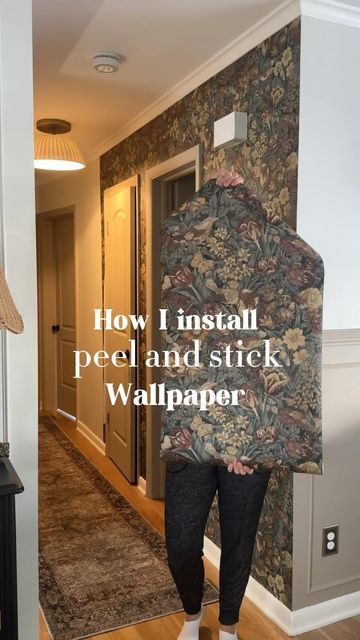 Megan Goedde | DIY & Home on Instagram: "There’s many ways to install peel & stick wallpaper this is what I find works best for me! Iv been installing peel and stick for 10 years (and I’m talking very large panels) so Iv had a lot of practice! If you have never installed peel and stick I will say it does take time to really feel comfortable with it. So give yourself grace if you are doing it for the first time! Iv just learned how to work with it! Obviously I have a different process when I go around the doors but in general this is what I do. I find it easiest to go from the bottom up because I can really guide it where it needs to line up! Hope this helps 🫶🏻 save for your next wallpaper project!   My wallpaper is on sale! You can comment SHOP below to receive a DM of the wallpaper I us