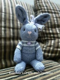 Sock Rabbit, Sock Animals Diy, How To Make Socks, Sock Animals Patterns, Diy Sock Toys, Sewing Animals, Sock Bunny, Stuffed Rabbit, Sock Doll