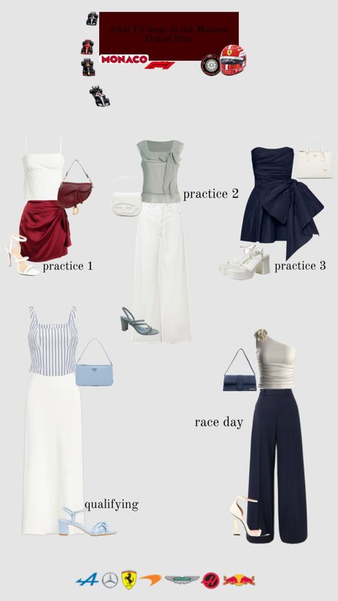 🏎️ Monaco Grand Prix outfits! 🏎️#f1driver #outfitinspo #grandprix #ferrariaesthetic #f1drivers #wagsf1 #fyp #foryou #waglife #monaco #montecarlo Monaco Grand Prix Outfit, Monaco Fits, Grand Prix Outfit, Monaco Outfit, Grand Prix Monaco, Monaco Style, Modest Dressing, Montecarlo Monaco, Best Of Italy