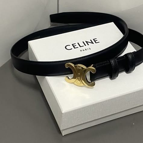 Celine classic black belt Celine Belt Aesthetic, Belts Aesthetic, Celine Belt, Celine Accessories, 2024 Outfits, Luxury Belts, Xmas List, Bag Shoes, Fashion Belts