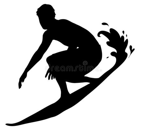 Isolated surfing man - vector icon royalty free illustration Dj Girl, Monochrome Illustration, Man Vector, Water Ocean, Free Illustration, Ocean Water, Paper Cut Art, Free Illustrations, Product Photos