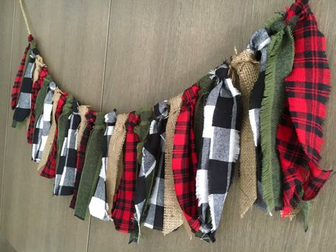 Lumberjack Party Fabric Garland Plaid by DifferentFrameOfMine Lumberjack Christmas, Flannel Party, Lumberjack Theme, Burlap Party, Lumberjack Birthday Party, Lumber Jack, Lumberjack Baby Shower, Chirstmas Decor, Lumberjack Birthday