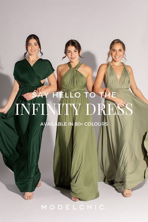 Infinity Dresses, Model Chic, Multiway Dress, Multi Way Dress, Dresses Australia, Green Palette, Overlay Skirt, Let Your Hair Down, Infinity Dress