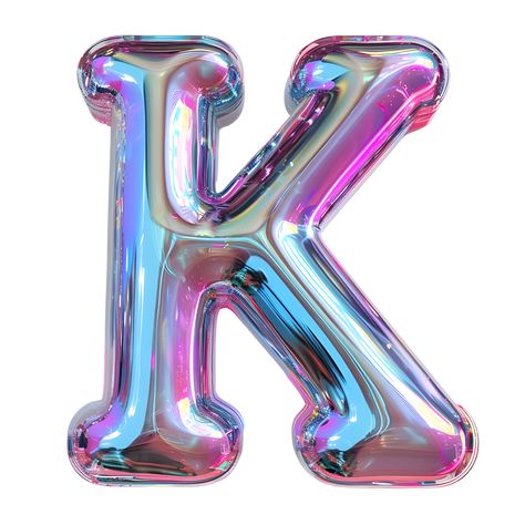 Download AI generated 3D Letter K Glossy Liquid Style Mesmerizing Holographic Gradient Effect for free K Bubble Letter, K Letter Design, Letter K Design, Holographic Gradient, Sister Circle, 3d Inspiration, 3d Alphabet, Lettering Download, Bubble Letters