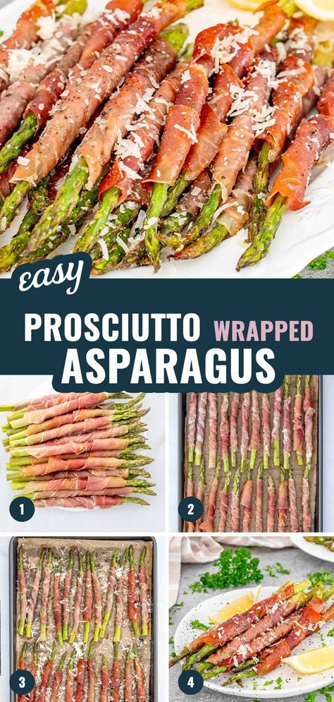 Appetizers For Two, Pilsbury Recipes, Prosciutto Asparagus, Asparagus Wraps, Wrapped Asparagus, Easiest Recipes, Prosciutto Wrapped, Diy Easy Recipes, Prosciutto Wrapped Asparagus