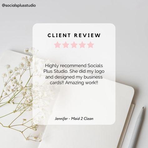 Another 5⭐️ Review! Positive client feedback like this is why we do what we do! It’s an honour to help a small business grow and succeed in any way we can. Thank you @maid2clean_gta 🫶🏼 It was a pleasure working with you! #customerfeedback #testimonial #review #5starreview #fivestar #clientreviews #socialmediamarketing #socialmediamanagercommunity #socialmediamanagement #smm #logodesigns #webdevelopment #websitedesign #businesscardsdesign Client Review, Esthetics Room, Marketing Professional, Customer Feedback, Instagram Icons, Grow Business, Social Media Manager, Business Card Design, Life Coach