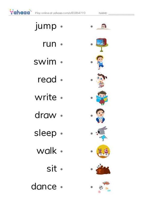 Esl Worksheets For Beginners, Action Verbs Worksheet, Learn English Kid, Verbs For Kids, Ivan Cruz, Verbs In English, Verb Practice, Verbs Activities, Words Worksheet