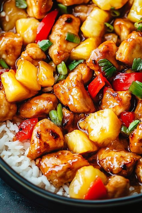 pineapple chicken and rice Chicken And Pineapple Recipes, Teriyaki Dishes, Pineapple Chicken And Rice, Teriyaki Chicken Rice, Quick Fried Rice, Chicken And Pineapple, Teriyaki Chicken Rice Bowl, Chicken Rice Bowl, Chicken Pineapple