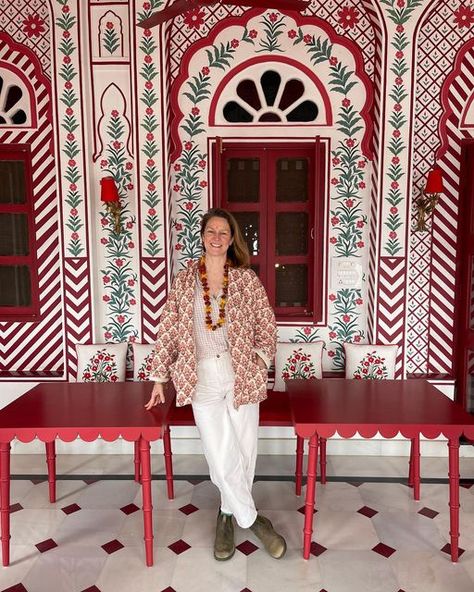 Rajasthan Interior Design, Palladio Jaipur, Villa Palladio, Red Hotel, Firmdale Hotels, Houston Apartment, Travel Pattern, Hotel Corridor, Kit Kemp