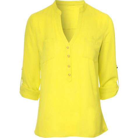 Jane Norman Roll Up Sleeve Blouse ($19) ❤ liked on Polyvore featuring tops, blouses, blusa, shirts, light gree, roll up sleeve shirt, shirt blouse, button front shirt, v neck blouse and yellow v neck shirt Jane Norman, Yellow T Shirt, Yellow Shirts, Roll Top, Yellow Top, Roll Up Sleeves, V Neck Blouse, Cheap Clothes, Roll Up