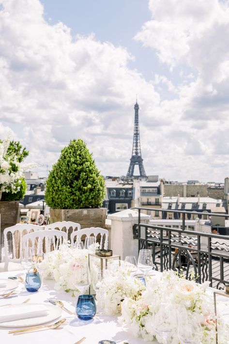 Parisian wedding - chic rooftop wedding in Paris. Get married in Paris! Start planning your reception with So Special Events Paris Wedding Venues, Paris Wedding Venue, Wedding Paris, Mutual Weirdness, Wedding In Paris, Wedding Wishlist, Luxury Weddings Reception, Parisian Wedding, Holy Matrimony