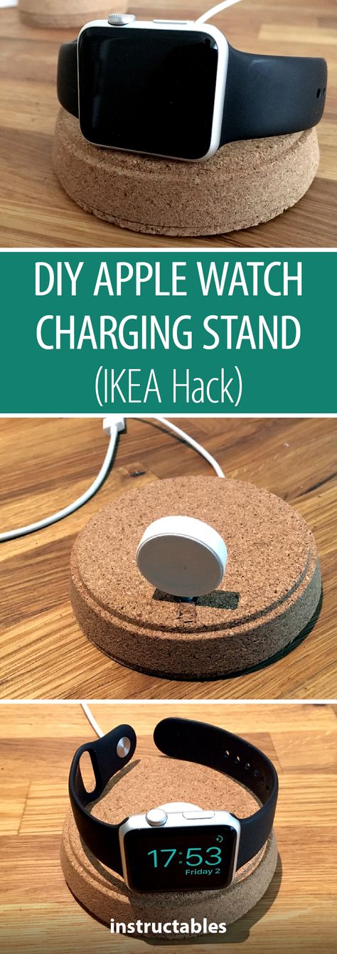 DIY Apple Watch Charging Stand (IKEA Hack) Apple Watch Band Organizer Diy, Apple Watch Stand Diy, Apple Watch Charger Stand Diy, Apple Watch Charging Stand Diy, Diy Watch Charging Stand, Iphone And Watch Charging Station, Apple Watch Charger Stand, Apple Watch Dock, Apple Watch Holder