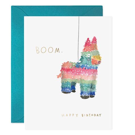 Pinata Birthday Card, Rainbow - E. Frances Desk & Stationery | Maisonette Watercolor Prompts, Happy Birthday Watercolor Card, Birthday Watercolor Card, Pinata Birthday, Painting Cards, Birthday Watercolor, Watercolor Birthday Cards, Watercolor Birthday, Bday Cards