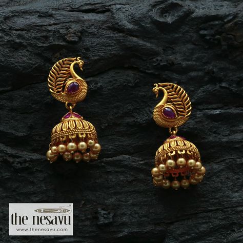 Nesavu launches Kimi Girl accessories unique Latest earrings Design Inspiration collections of studs, jhumkas, jhumkis, Chandbali, temple jewellery, antique, afghani, tribal, Enamel, Kundan collections, pearl drops and danglers, hoop designer products in affordable price range. Our fashion jewels made of brass, German silver, gold plated, Pure Silver, Oxidised, black metal, white stone, ad stone, zircon, Korean designs jewelry. Now shop online at www.thenesavu.com also at psr silks Antique Jhumka, Gold Earrings Indian, Antique Gold Earrings, Gold Jhumka Earrings, Gold Jewelry Outfits, Gold Earrings Models, Gold Jewelry Simple Necklace, Gold Necklace Indian Bridal Jewelry, Indian Jewellery Design Earrings