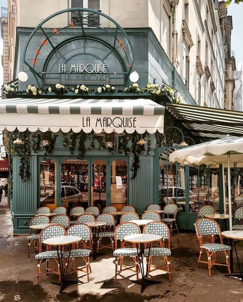 Paris • France 🇫🇷 on Instagram: “La Marquise ❤️ 📸 @annemaudette” France Cafe Interior, Bistro Exterior, Parisian Cafe Aesthetic, Parisian Cafe Interior, Paris Cafe Interior, French Cafes, France Restaurant, Patio Vibes, French Coffee Shop