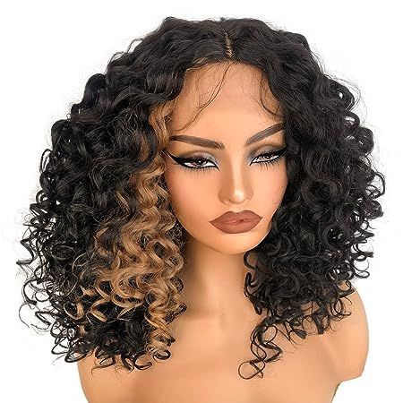 Amazon.com: MITIMES 16inch Blonde Skunk Stripe Curly Lace Front Wig Synthetic Human Hair Blend Glueless Pre Plucked HD Lace Short Curly Lace Front Wigs for Black Women : Toys & Games Skunk Stripe Curly Hair, Short Curly Lace Front Wigs, Blonde Skunk Stripe, Synthetic Human, Skunk Stripe, Black Curly Hair, Curly Lace Front Wigs, Lace Short, Synthetic Lace Front Wigs