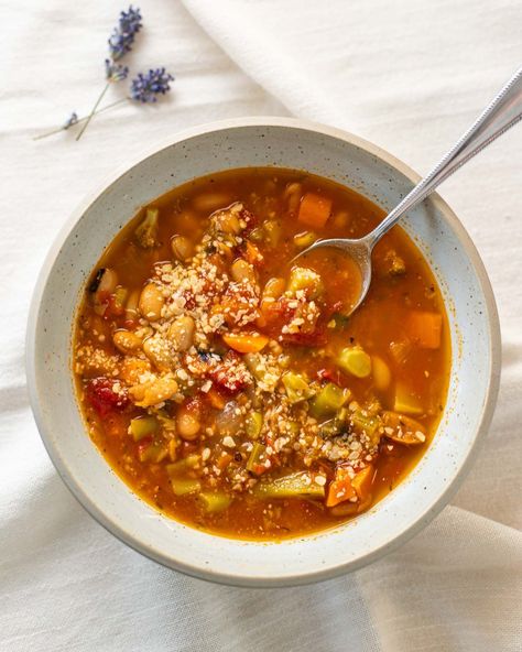 Why You’ll Love This Sardinian Longevity Soup Recipe I made this Sardinia minestrone soup for my dad several months ago, and he would not stop talking about how good it tasted to him! I think he was surprised at how yummy it was after seeing all the super healthy vegetables being chopped and thrown inside. He was definitely skeptical about it’s taste until he tried it and absolutely loved it! Not only did he love it that day…he proceeded to make the soup almost every week since the first day ... Longevity Soup, Minestrone Soup, The Soup, Healthy Vegetables, Minestrone, Super Healthy, Stop Talking, That Day, Sardinia