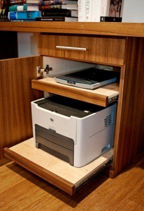 Computer Printer Table - Ideas on Foter Printer Storage, Texas Home Decor, Office Table Design, Home Office Table, Contemporary Home Office, Home Office Storage, Home Office Setup, Home Office Space, Small Office