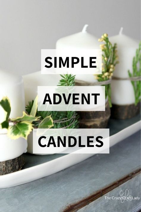 Simple DIY farmhouse Advent wreath with a few supplies and natural elements. Use a platter to make a non-traditional Advent wreath with white candles.