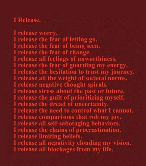 Release Negativity Affirmations, I Release Affirmations, Release Affirmations, Energy Consciousness, Release Negativity, I Release, Healing Journaling, Releasing Negative Energy, Healing Affirmations