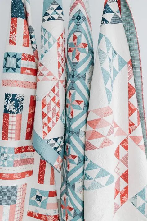 Blue Quilt Patterns, Castle Beach, Diary Of A Quilter, Star Quilt Pattern, Amy Smart, Beach Quilt, Picnic Quilt, New Castle, Patriotic Quilts