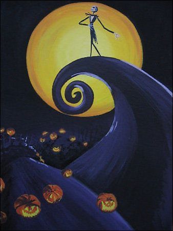 Nightmare Before Christmas Pictures, Halloween Canvas Paintings, Nightmare Before Christmas Pumpkin, Nightmare Before Christmas Drawings, Nightmare Before Christmas Wallpaper, Christmas Pumpkins, Christmas Paintings On Canvas, Cute Canvas Paintings, Halloween Painting