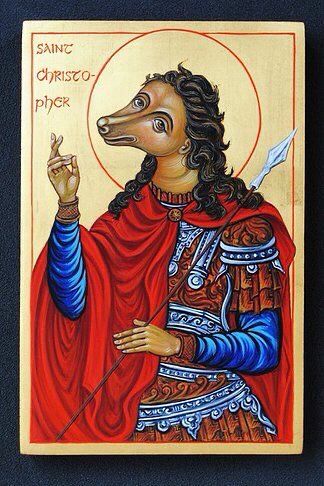 Out Of Place Artifacts, Kalki Avatar, Icon Painting, Egg Tempera, Painting Courses, Dog Icon, Animal Icon, Byzantine Icons, Saint Christopher