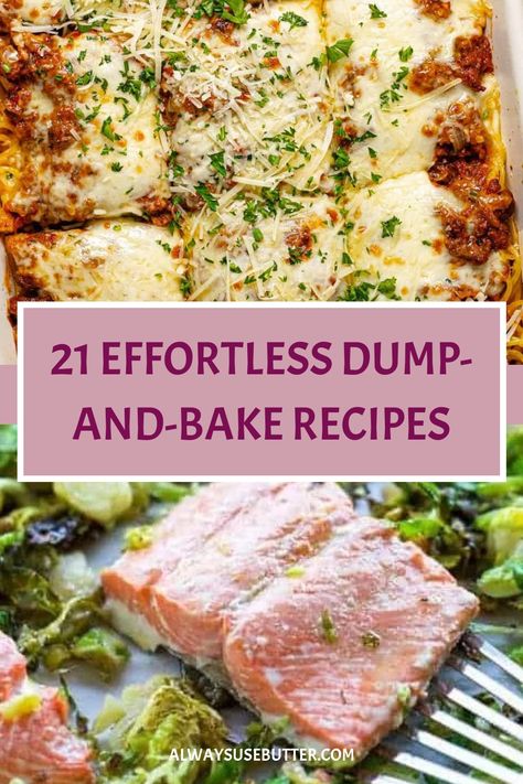 Explore the convenience of dump-and-bake recipes for easy and delicious dinners. With these simple one-dish meals, you can cut down on prep time without sacrificing flavor. From hearty casseroles to flavorful bakes, these dump and bake recipes are perfect for busy weeknights. Let your oven do the work while you relax or tend to other tasks. Try out these hassle-free meals today and simplify your cooking routine with dump-and-bake dinners. Dump And Bake Meals Easy Dinners, Dump Oven Dinners, Dump And Go Oven Recipes, Healthy Dump Recipes, One Dish Baked Meals, Easy Spring Meals Dinners, Oven Dump Meals, Easy Dump Dinner Recipes, Easy Dump Casseroles