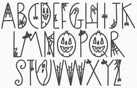 Spooky Writing Font, Easy Fonts Alphabet, Halloween Font Alphabet, Halloween Letters Alphabet, Spooky Fonts Alphabet, Halloween Hand Lettering, Spooky Fonts Alphabet Halloween, Spooky Alphabet, Spooky Lettering