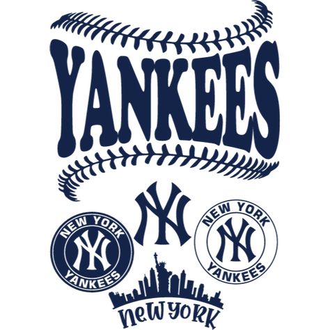 Yankee Wallpaper, Baseball Logo Design, Baseball Printables, Major League Baseball Logo, Yankees Wallpaper, Baseball Project, Ny Yankees Logo, Yankees Baby, New Era Yankees