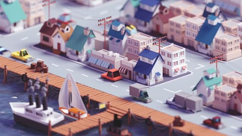 ArtStation - Low Poly Fishing Village (2019 Version), Mohamed Chahin