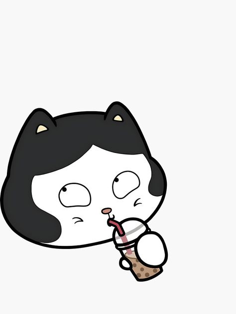 "sideburns funny cat with swag and thug life face drinks bubble milk tea" Sticker for Sale by snow-at-noon Milk Tea Sticker, Bubble Milk Tea, Funny Character, Line Sticker, Thug Life, Funny Cartoons, Milk Tea, Funny Cat, Cartoon Animals