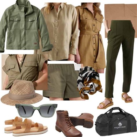 What to Wear on Safari – Midlife Globetrotter Safari Birthday Party Outfit Women, Stylish Safari Outfit Women, Women’s Safari Outfit, Safari Skirt, Safari Clothing For Women, Cute Safari Outfits, Jungle Safari Outfit Women, Birthday Party Outfit Women, Safari Outfit Women