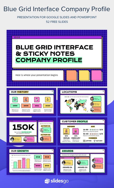 Computer Theme, Company Profile Presentation, Google Themes, Ppt Ideas, Creative Powerpoint Presentations, Powerpoint Ideas, Power Point Templates, Blue Grid, Frontend Developer