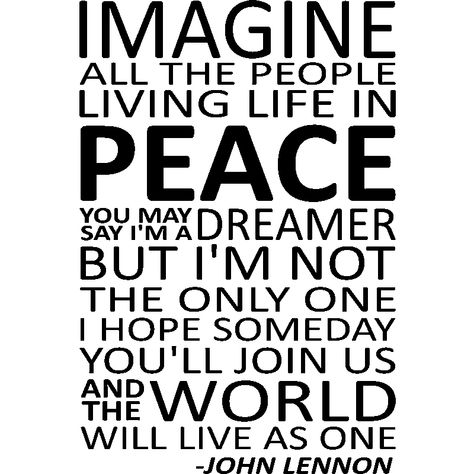 Imagine All The People Living In Peace, People Living Life, Imagine All The People, Imagine John Lennon, Vintage Paper Background, Sticker Mural, People Living, In Peace, Living Life