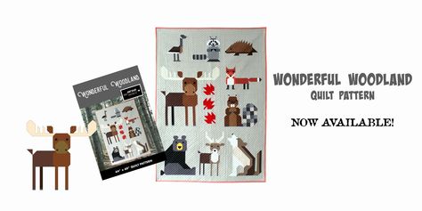 Offering modern and quirky quilt patterns, booklets and instant digital downloads. Forest Friends Quilt, Moose Quilt, Woodland Baby Quilt, Wildlife Quilts, Fox Quilt, Woodland Quilt, Quilt Sewing Patterns, Bear Quilts, Dog Quilts