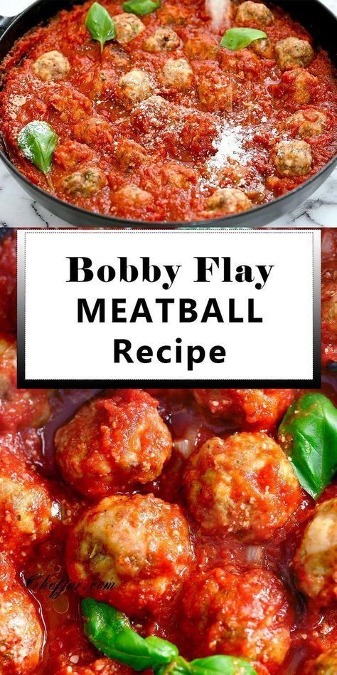 These baked Bobby Flay Meatballs are so juicy, tender and delicious. Easy Recipes Beef, Bobby Flay Meatballs, Portuguese Plates, Best Italian Meatball Recipe, Homemade Italian Meatballs, Sauce Spaghetti, Italian Meatballs Recipe, Best Meatballs, Meatball Recipes Easy