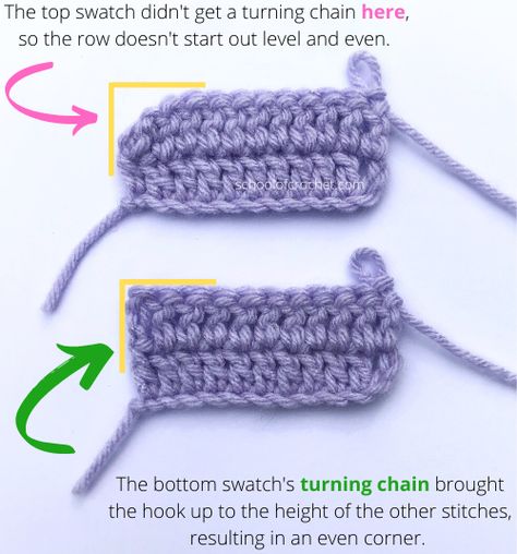 How To Crochet 2nd Row, Second Row Crochet, How To Turn Crochet Rows, How To End A Crochet Project, How To Crochet For Beginners Second Row, Crochet Ending, How To Start A Second Row Crochet, How To Turn At End Of Crochet Row, How To Start A New Row In Crochet