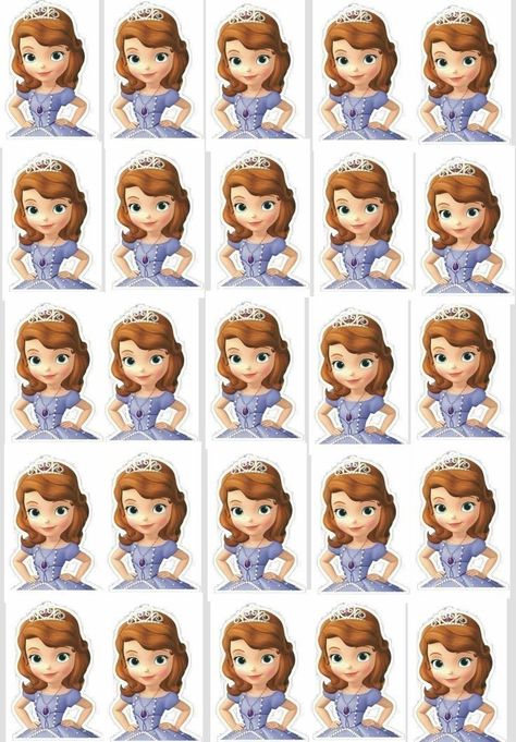 Topper Princesa Sofia, Sofia Cupcakes, Princess Sofia Birthday Party Ideas, Princess Sofia Birthday, Sofia The First Birthday Party, Cupcake Toppers Free, Princesa Sophia, Princess Sofia The First, Bear Baby Shower Theme