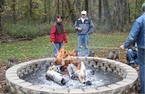 the granddaddy of fire pits. Need very long roasting sticks for this baby. Bonfire Pits, Affordable Backyard Ideas, Large Backyard Landscaping, Fire Pit Ideas, Large Fire Pit, Fire Pit Ring, Big Backyard, Concrete Fire Pits, Fire Ring