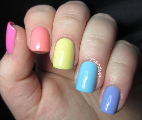 Pastel Rainbow Nails Kid Rainbow Nails, Sns Nails Colors, Rainbow Nail Art, Instagram Posting, Cute Nail Polish, Pastel Nails Designs, Sns Nails, Diy Acrylic Nails, Sinful Colors