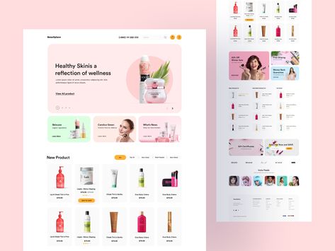 Shopify Web Design, Cosmetic Website Design, Cosmetics Website Design, Beauty Website Design, Ecommerce Design Inspiration, Cosmetic Website, Beauty Ecommerce, Nusrat Jahan, Cosmetic Web