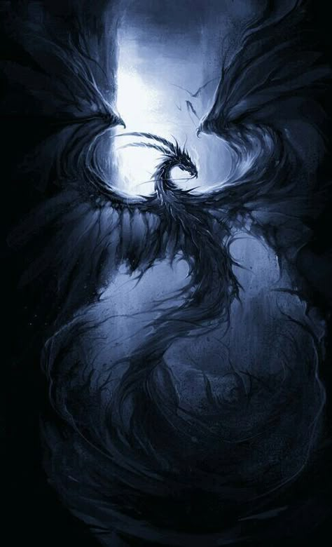 Mystic Dragon Tattoo, Six Winged Dragon, Dark Fantasy Dragon Art, Dragon Dark Aesthetic, Dragon Aesthetic Black, Shadow Dragon Art, Dark Dragon Wallpaper, Black Dragon Aesthetic, Black Dragon Wallpaper