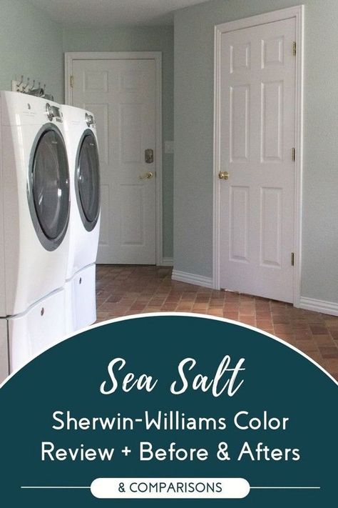 Sea Salt Sherwin Williams Color Palette, Sea Salt Bedroom Ideas, Sw Sea Salt Color Palette, Sherman Williams Sea Salt, Sea Salt Color Palette, Sea Salt Kitchen, Naval Sherwin Williams, Benjamin Moore Sea Salt, Sea Salt Color