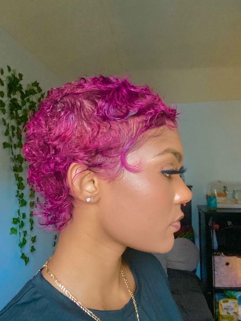 Finger Waves Short Hair, Short Dyed Hair, Short Natural Curly Hair, Short Shaved Hairstyles, Natural Hair Short Cuts, Dyed Natural Hair, Pretty Hair Color, Short Natural Hair Styles, Hair Inspo Color