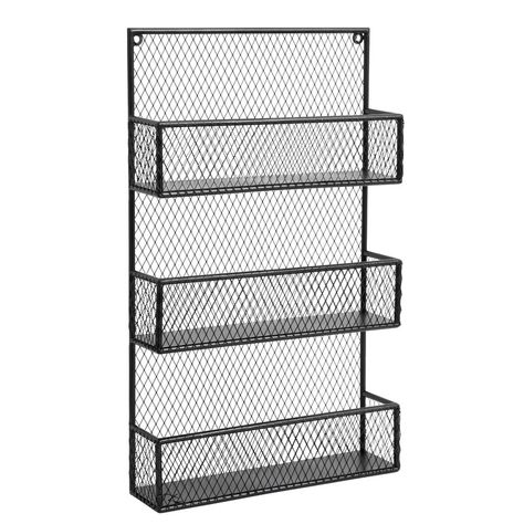 Nordal Iron Wall-Mounted Spice Rack | Wayfair.co.uk Diy Interior Furniture, Display Rack Ideas, Iron Furniture Design, Store Shelves Design, Wall Mounted Spice Rack, Vintage Kitchen Accessories, Grocery Store Design, Metal Shelving Units, Metal Fabrication Tools