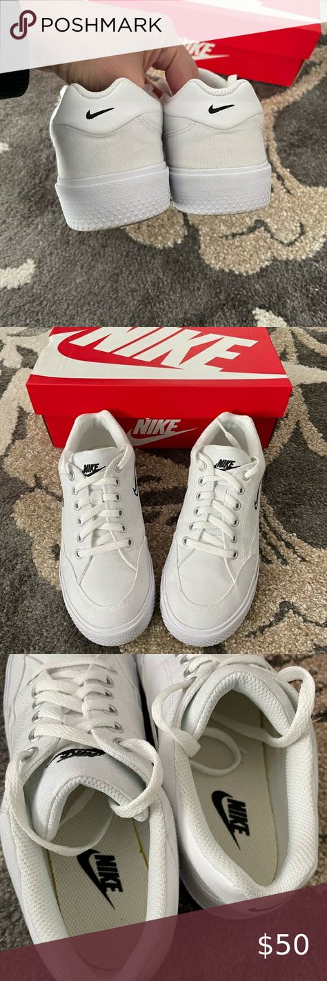 Nike Retro GTS Sneaker in White,Black, SZ 6 Womens Nike Retro Gts Outfits, Nike Retro Gts, Nike Gts 97, Nike Retro, White Sneaker, The Box, A Girl, Nike Shoes, White Black